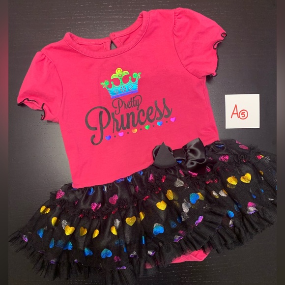Other - ⭐️2/$8.00⭐️ 6-12m Pink Onesie with Tutu
